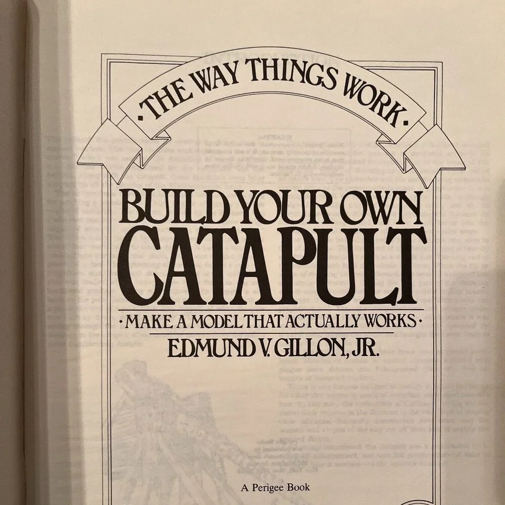 Vintage 1982 Build Your Own Catapult Paper Model Kit Book Edmund V Gillon Uncut